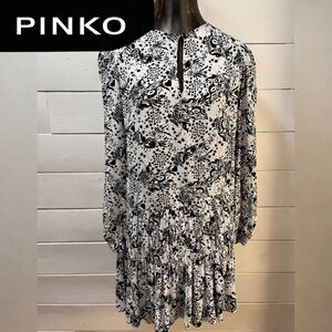 PINKO Black & White Printed Mini Dress – Size 6